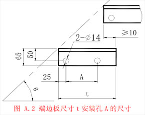 端边板尺寸t安装孔A的尺寸